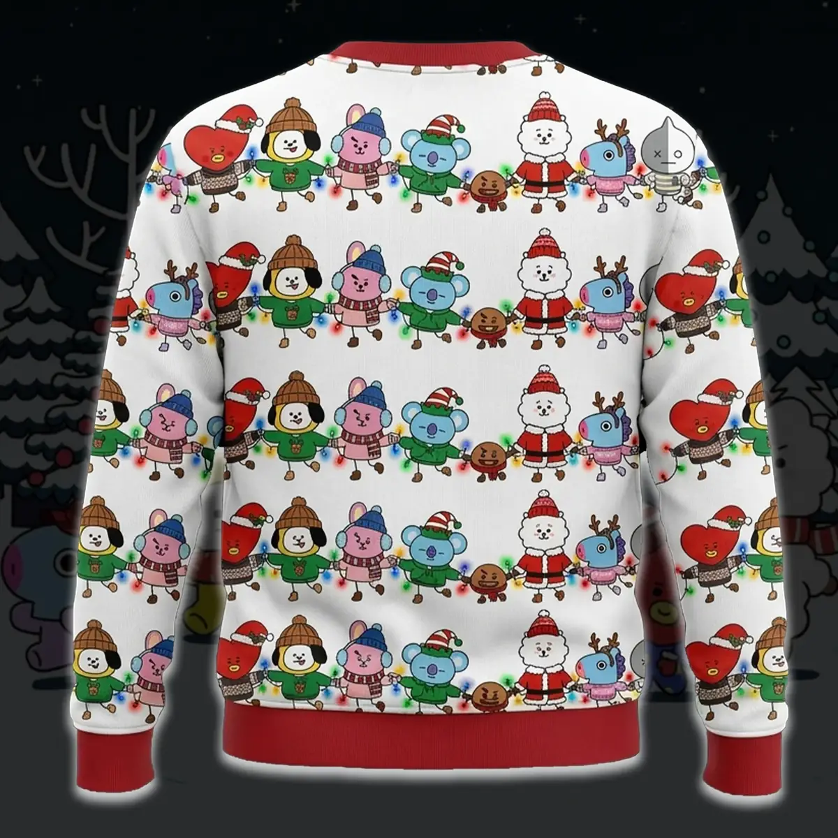BT21 Merry Christmas Ugly Christmas Sweater - Design Preview