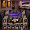 Los Angeles Lakers 17x NBA Champions Crypto Com Arena Legends Facsimile Signatures Fleece Throw Blanket - Front View Main Mockup