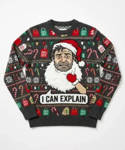 mall santa fake beard wardrobe malfunction ugly christmas sweater 1
