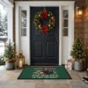 Merry Catmas Black Cat Knocking Christmas Tree Ornament Doormat - Front View Main Mockup