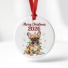 merry christmas 2026 frenchie puppy ceramic ornament festive pet holiday keepsake 1