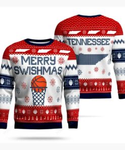 merry swishmas tennessee basketball ugly christmas sweater 1