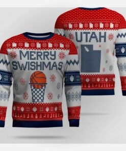 merry swishmas utah basketball ugly christmas sweater 1