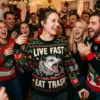 merry trashmas opossum feral animal chaotic gag christmas sweater