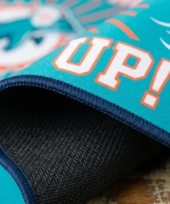 miami dolphins fins up aqua orange sunburst doormat mockup 3