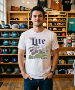 Miller Time Country Club Miller Lite T-Shirt - Front View Main Mockup
