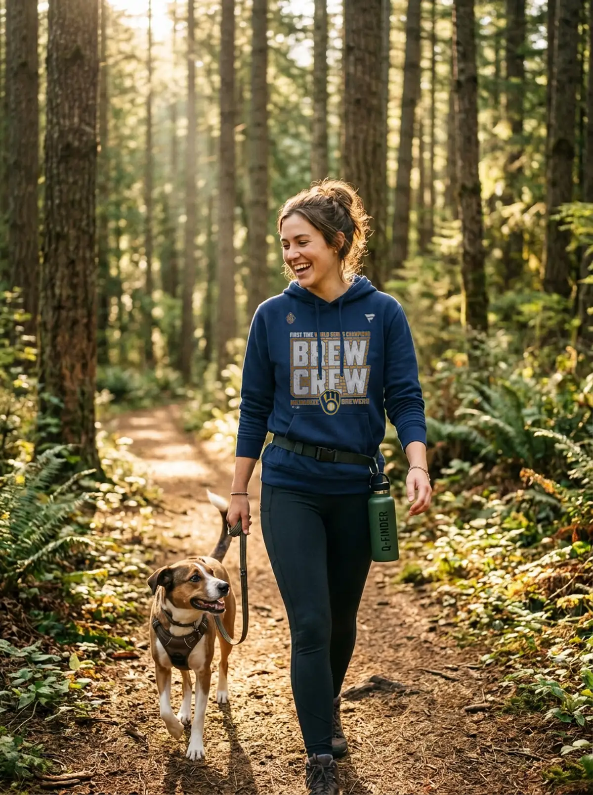 milwaukee brewers 2026 world series champions brew crew blue hoodie forest trail Milwaukee Brewers 2026 World Series Champions Brew Crew T-Shirt - Lifestyle Model Mockup