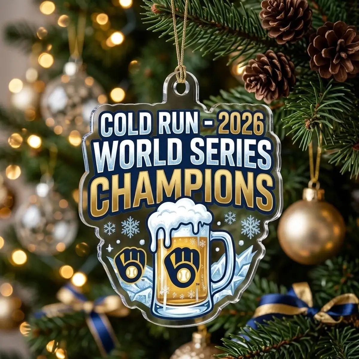 Milwaukee Brewers 2026 World Series Champions Cold Run Custom Acrylic Ornament - Design Preview
