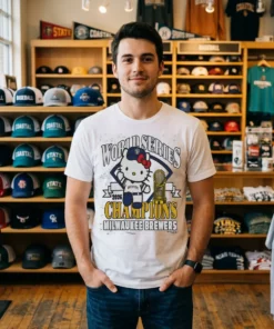 Milwaukee Brewers 2026 World Series Champions Hello Kitty T-Shirt - Front View Main Mockup
