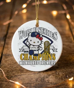 Milwaukee Brewers 2026 World Series Champions Hello Kitty T-Shirt - Lifestyle Model Mockup
