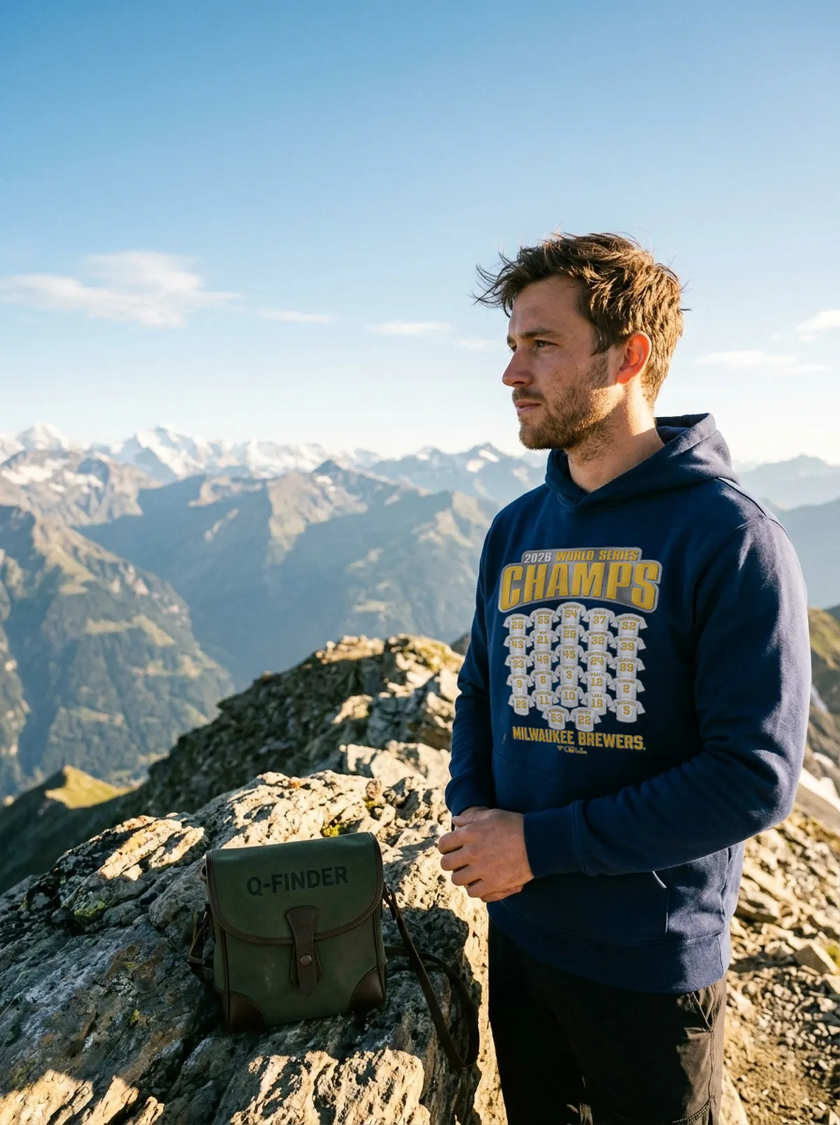 milwaukee brewers 2026 world series champions jersey roster blue hoodie summit ridge Milwaukee Brewers 2026 World Series Champions Jersey Roster T-Shirt - Close-up Graphic Detail Mockup
