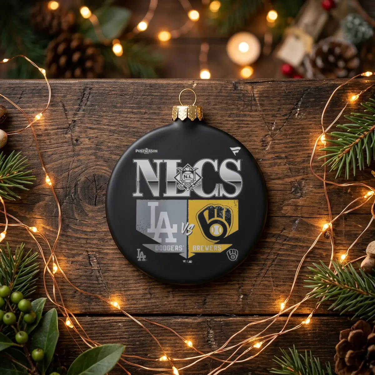 milwaukee brewers vs los angeles dodgers 2026 nation black ornament milwaukee brewers vs los angeles dodgers 2026 nation black ornament