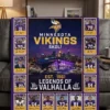 Minnesota Vikings Skol Vikings US Bank Stadium Legends Facsimile Signatures Fleece Throw Blanket - Front View Main Mockup