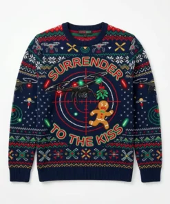 mistletoe drone aerial pursuit ugly christmas sweater 1