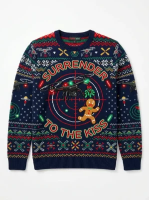 mistletoe drone aerial pursuit ugly christmas sweater 1