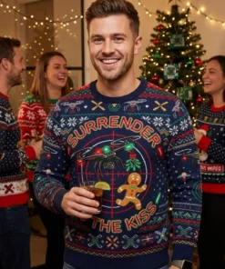 mistletoe drone aerial pursuit ugly christmas sweater 2