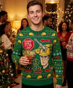 mistletoe helmet full contact kissing ugly christmas sweater 2