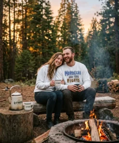 mordecai and the rigbys white sweatshirt campfire couple