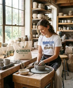 mordecai and the rigbys white tshirt pottery studio
