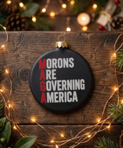morons are governing america black ornament