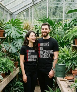 morons are governing america black tshirt greenhouse couple