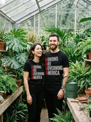 morons are governing america black tshirt greenhouse couple