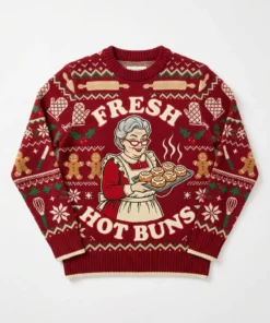 mrs claus thirst trap baking kitchen ugly christmas sweater 1
