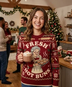 mrs claus thirst trap baking kitchen ugly christmas sweater 2