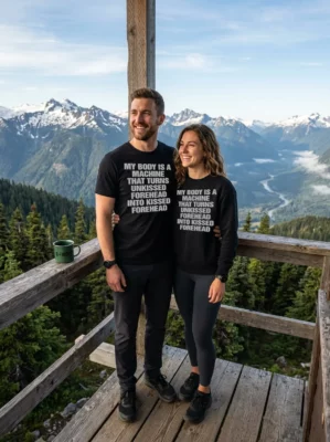 my body is a machine that turns unkissed forehead into kiss black tshirt overlook couple