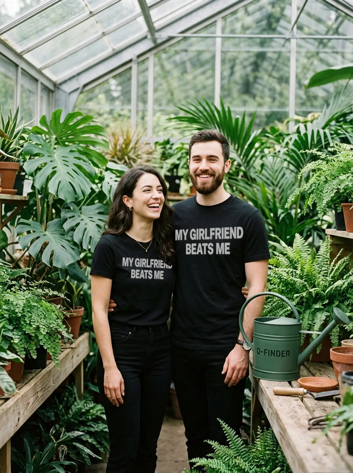 my girlfriend beats me black tshirt greenhouse couple my girlfriend beats me black tshirt greenhouse couple