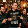 naughty list vip backstage access adult humor gag christmas sweater