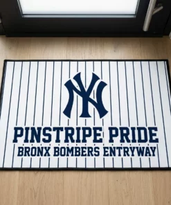 new york yankees pinstripe pride bronx bombers welcome mat