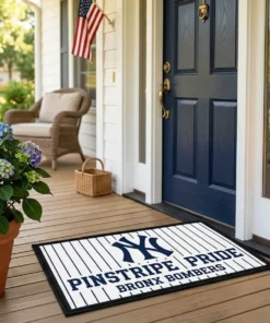 new york yankees pinstripe pride bronx bombers welcome mat mockup 2