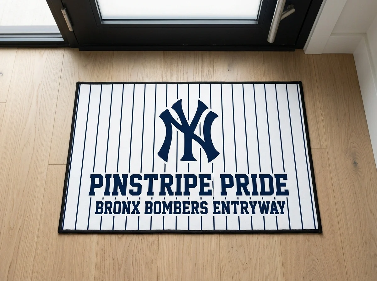 new york yankees pinstripe pride bronx bombers welcome mat new york yankees pinstripe pride bronx bombers welcome mat