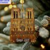 notre dame cathedral paris christmas lights architecture holiday ornament 1