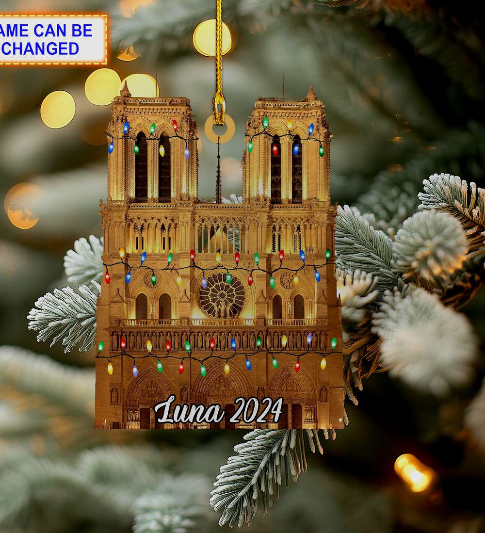 notre dame cathedral paris christmas lights architecture holiday ornament 1 notre dame cathedral paris christmas lights architecture holiday ornament 1