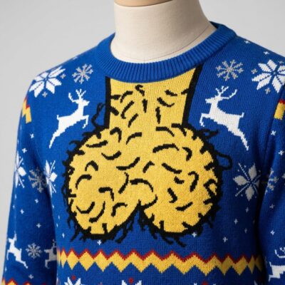 novelty adult humor christmas ugly jumper naughty reindeer holiday party crewneck sweater 1