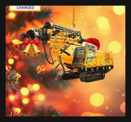 oilfield drill rig santa hat christmas lights industrial keepsake ornament 1