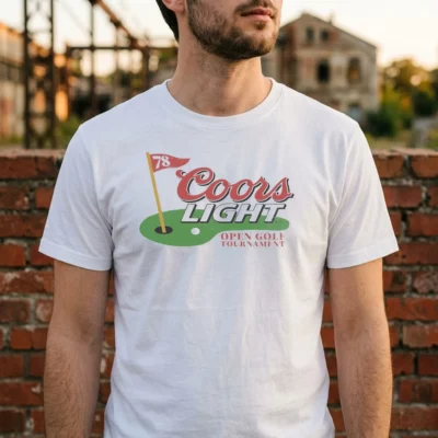 Open Golf Tournament Coors Light T-Shirt - Front View Main Mockup