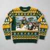 Packers Lambeau Leap Frozen Tundra Holiday Ugly Christmas Sweater - Front View Main Mockup
