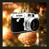 photographer vintage camera flat 2d acrylic christmas tree ornament 1