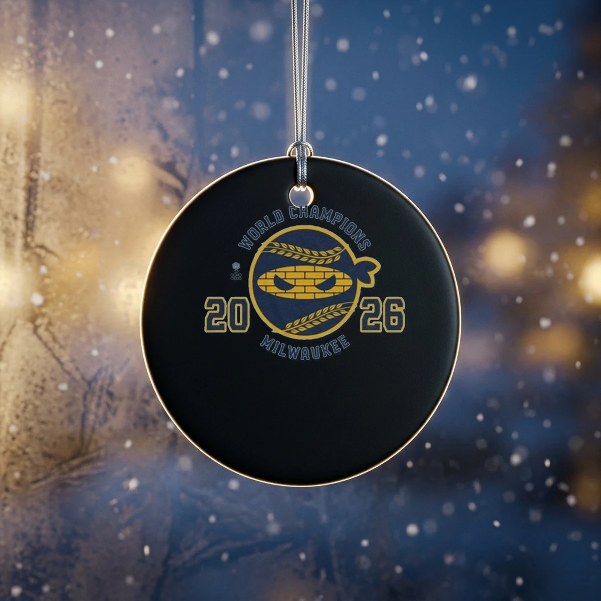 pitching ninja t shirt milwaukee 2026 champs edition ornament Pitching Ninja T-Shirt (Milwaukee 2026 Champs Edition) - Back or Alternative Angle Mockup
