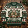 Plant Parent Talking To Fifty Monsteras Holiday Ugly Christmas Sweater - Front View Main Mockup