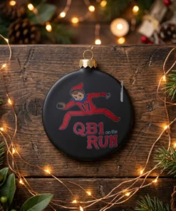 qb1 on the run black ornament