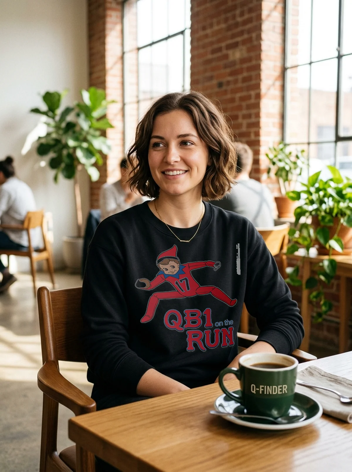 qb1 on the run black sweatshirt artisan cafe qb1 on the run black sweatshirt artisan cafe
