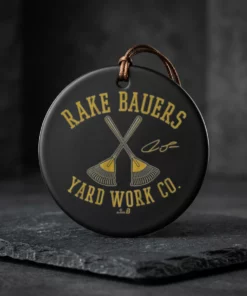 Rake Bauers Yard Work Co Shirt Ornament - Close-up Graphic Detail Mockup