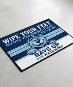 Raymond Mascot Wipe Your Feet Tampa Bay Rays 2026 Doormat - Lifestyle Model Mockup