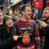 red light district rudolph 24 hour naughty adult christmas sweater