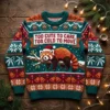Red Panda Snowy Tree Tantrum Too Cute To Care Ugly Christmas Sweater - Front View Main Mockup