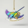 Retro Devil Rays 1998 Gradient 2026 World Champions Die-Cut Acrylic Ornament - Front View Main Mockup